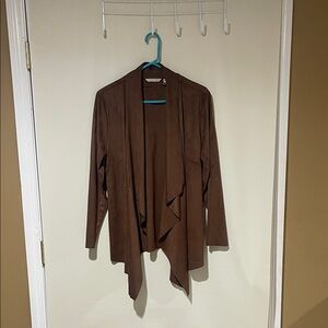 NWOT Soft Surroundings Chocolate Brown Draped Blazer/ Light Jacket